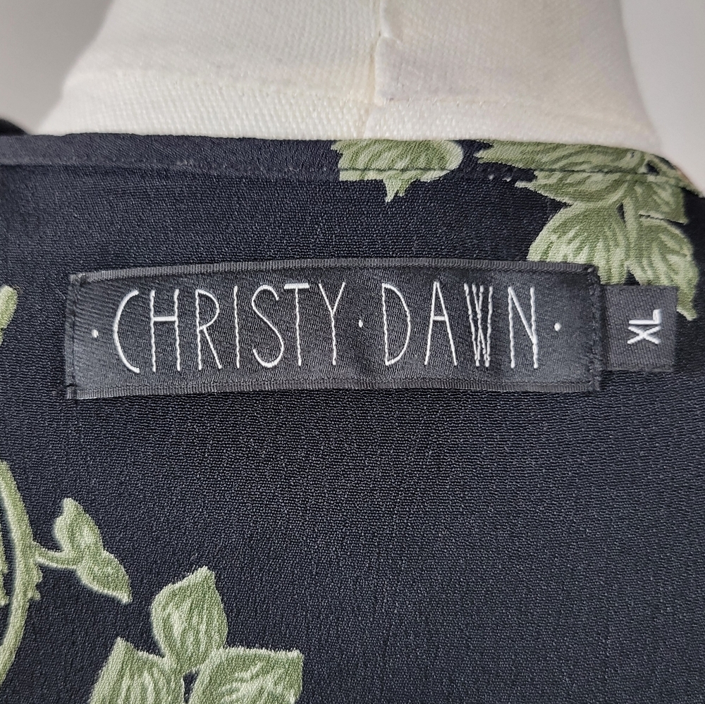 Christy Dawn Black Midi Dress with Pink and Peach Floral Print - Picture 11 of 11